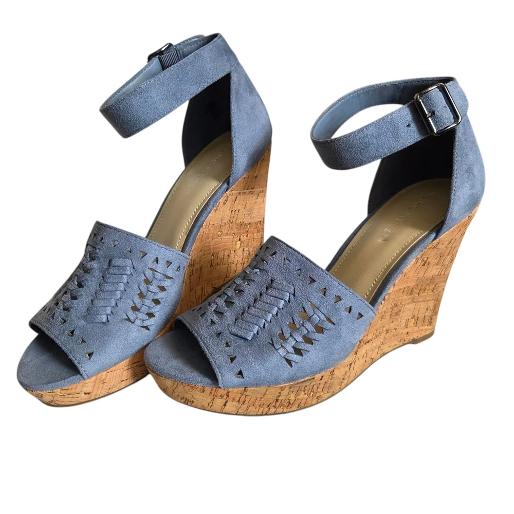 Womens Marc Fisher Batini Faux Suede Wedge Heel Sandals Size-8.5